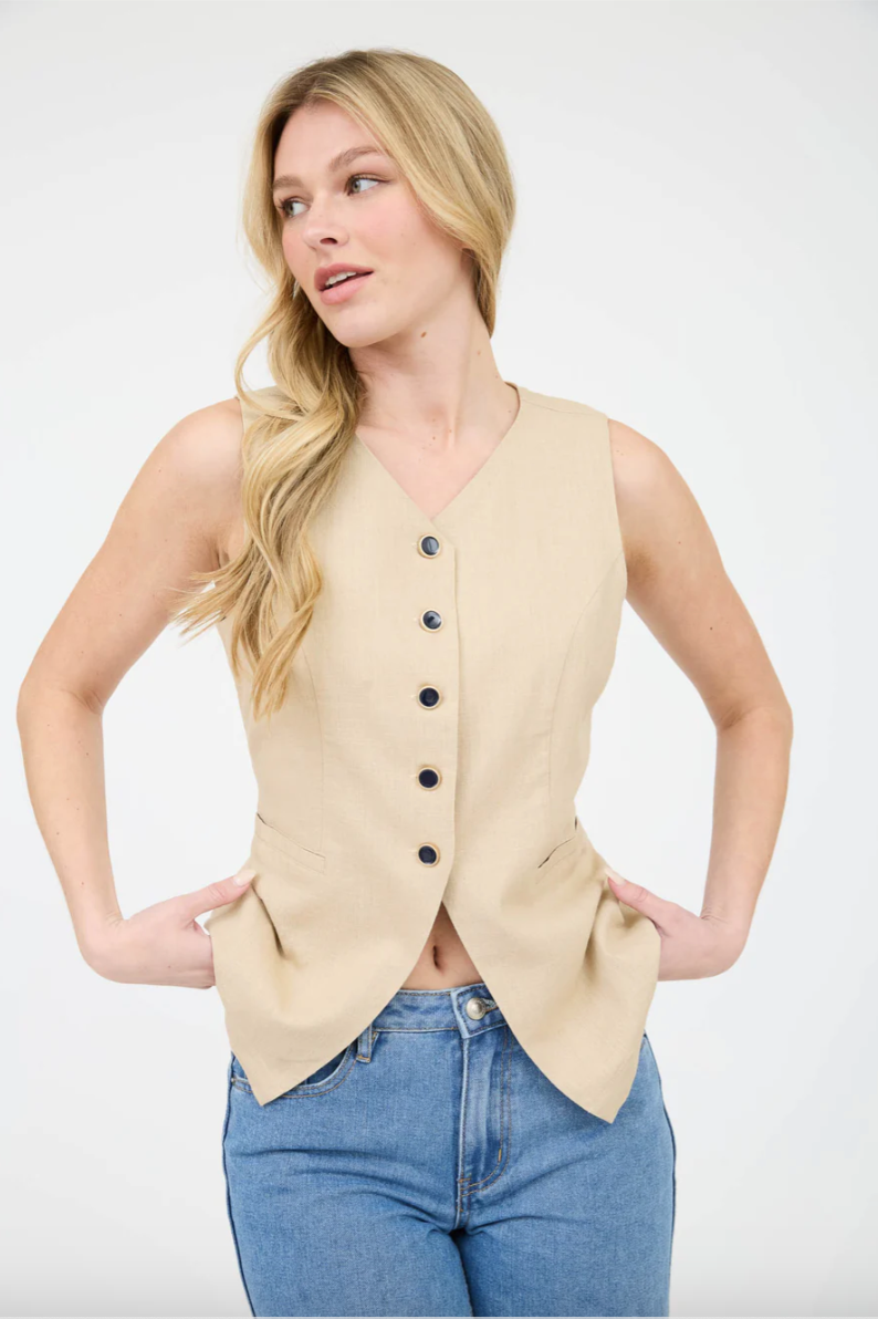 CHALECO LUZ BEIGE