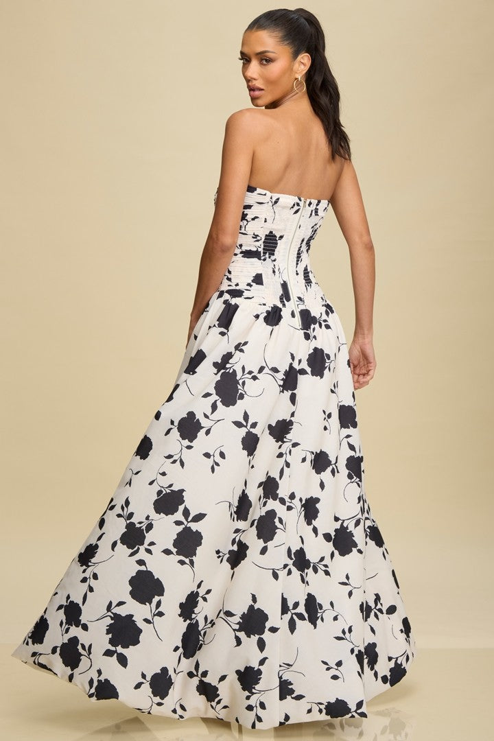 VESTIDO AMIRA BLANCO Y NEGRO