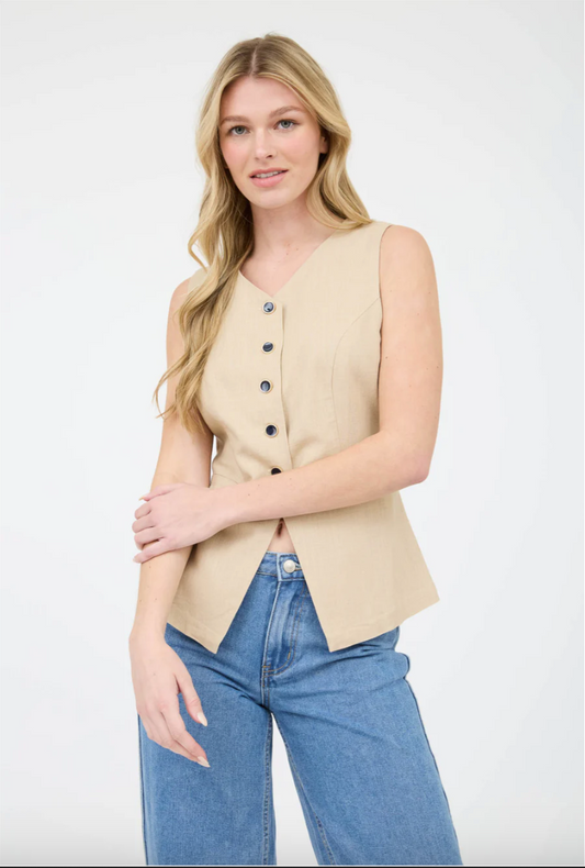 CHALECO LUZ BEIGE