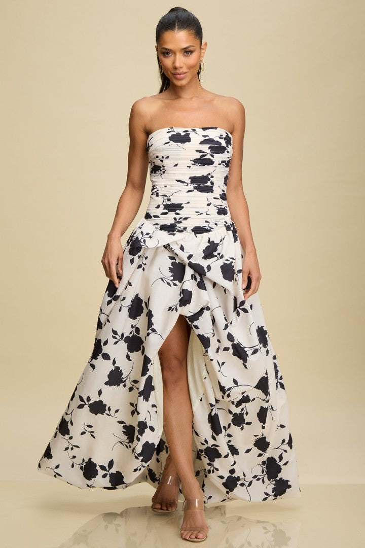 VESTIDO AMIRA BLANCO Y NEGRO